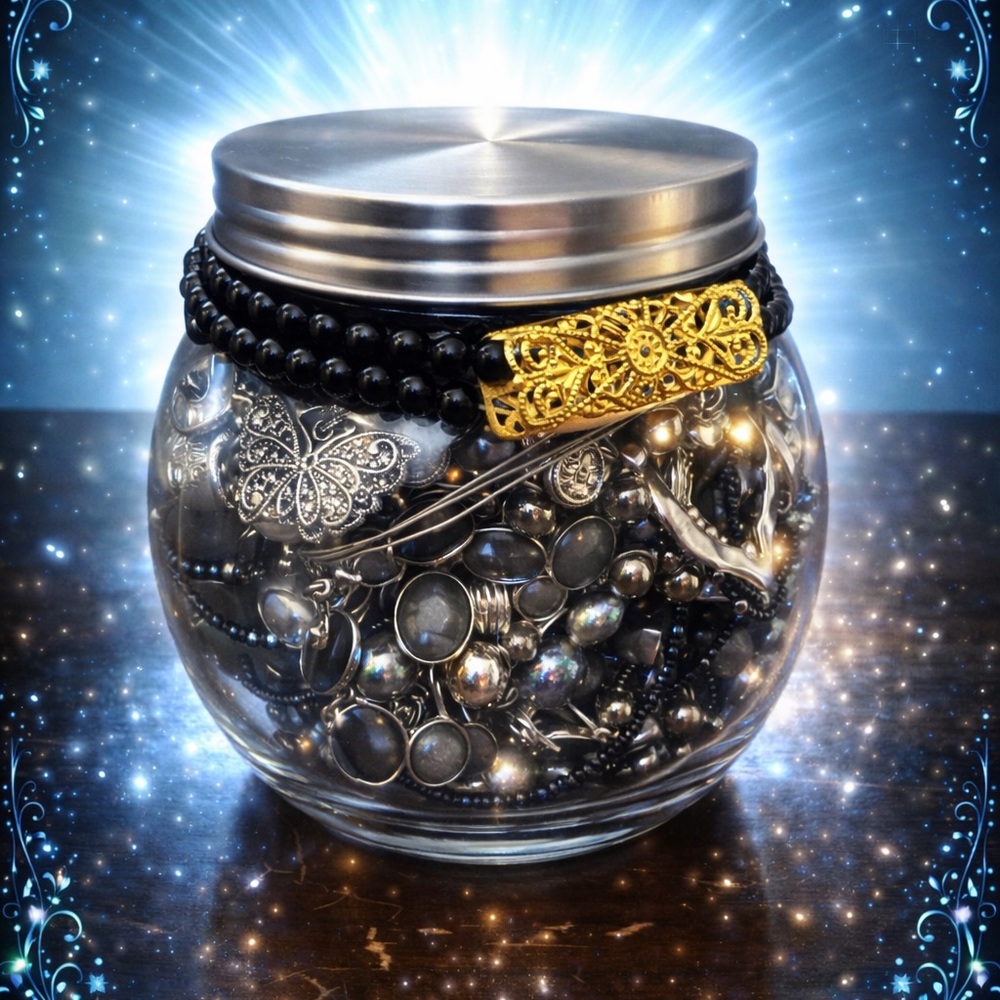 “Black & Silver Stunner” Mystery Jewelry Jar